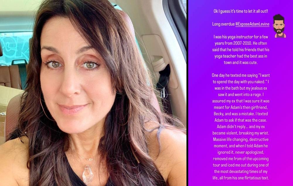 Zabel claimed that Levine never apologised for his 'flirtatious' text, and 'iced her out' after she asked him about it. — Pictures via Instagram/ aziamyoga