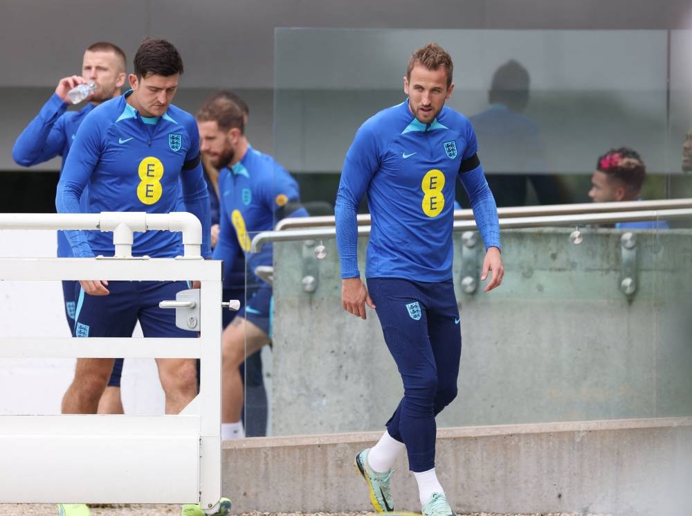England captain Harry Kane will wear a rainbow armband supporting the ‘OneLove’ anti-discrimination campaign at the World Cup. — Reuters pic