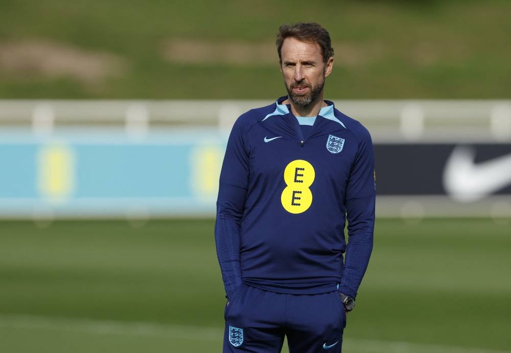 England manager Gareth Southgate during training at St. George's Park, Burton upon Trent September 22, 2022. — Reuters pic
