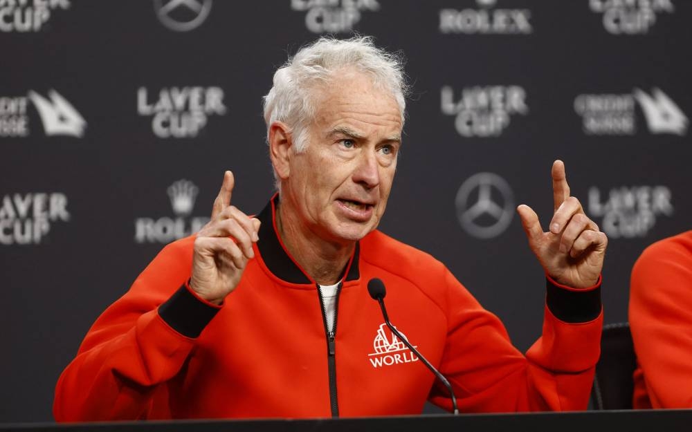 Team World captain John McEnroe during a press conference at 02 Arena, London, Britain, September 22, 2022. — Action Images pic via Reuters