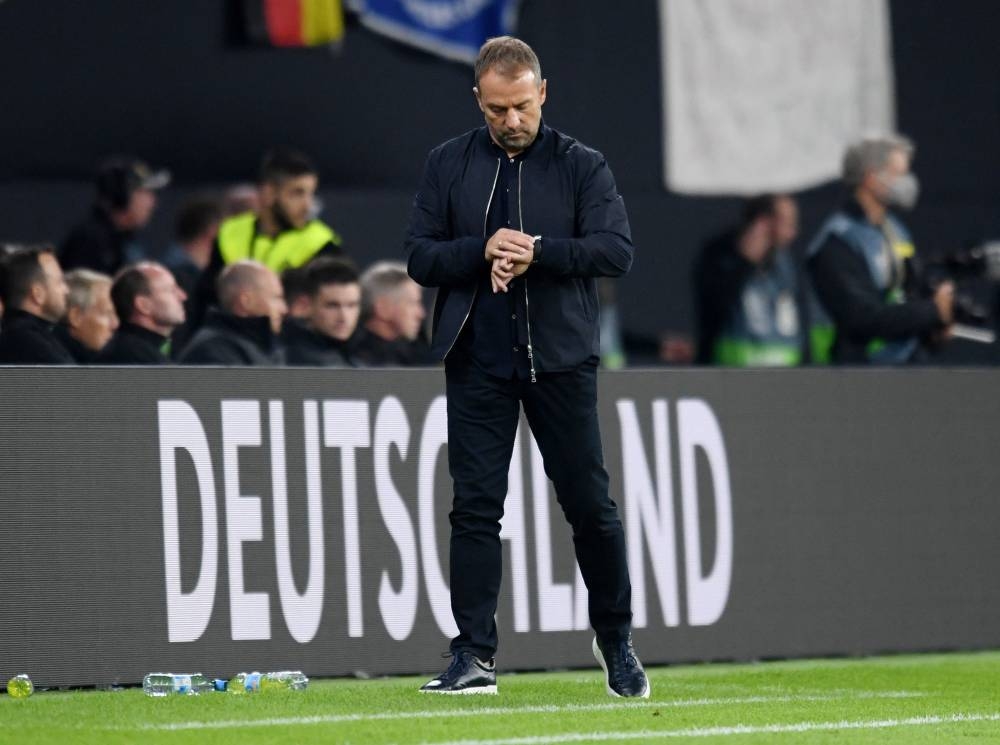 Germany coach Hansi Flick reacts during the match against Hungary September 24, 2022. ― Reuters pic