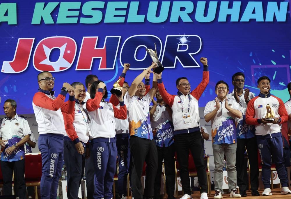 Johor was named the overall champions of Sukma 2022. — Bernama pic