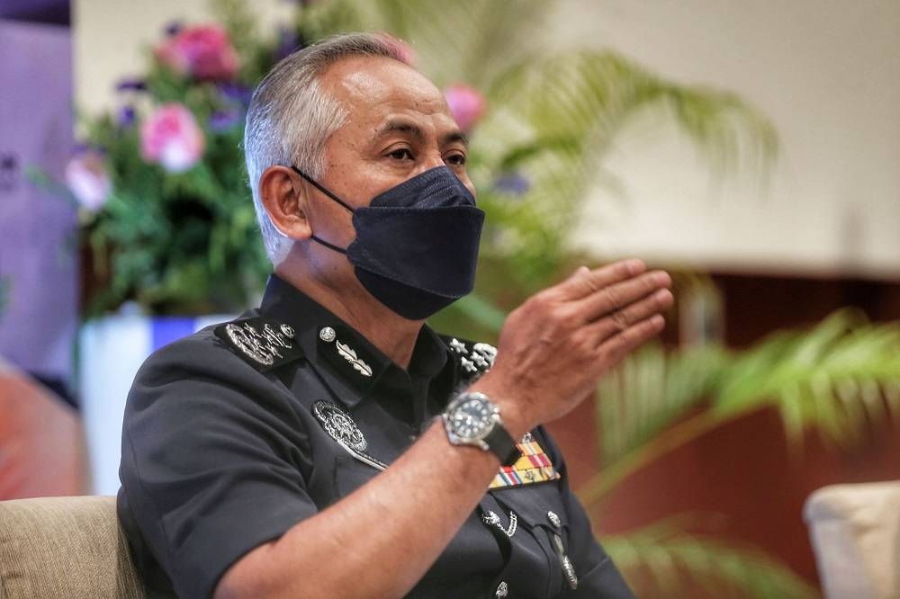 Inspector General Police Datuk Seri Acryl Sani Abullah Sani speaks to the media at Berjaya Times Square hotel in Kuala Lumpur November 8, 2021. — Picture by Ahmad Zamzahuri