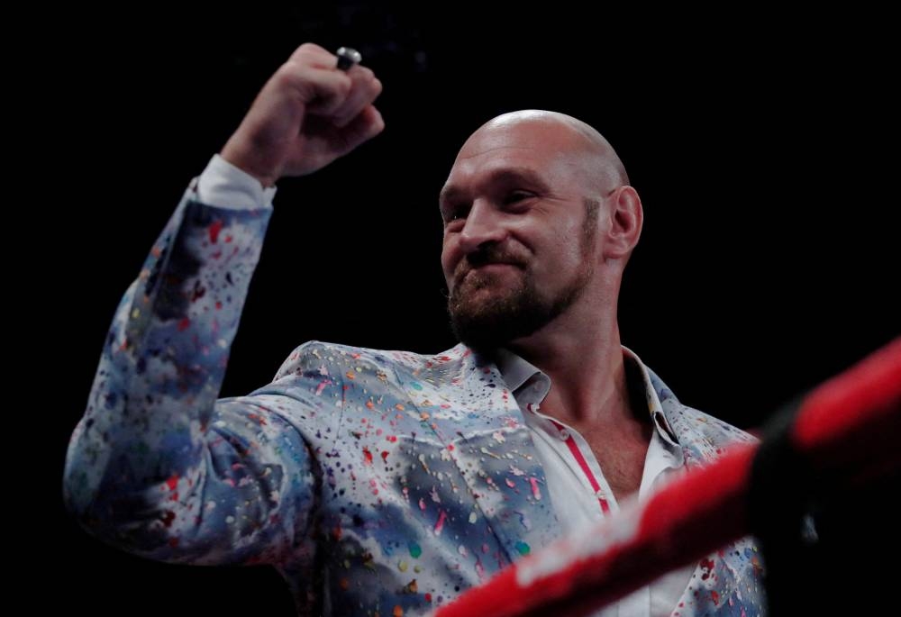 Tyson Fury before the fight between Joe Joyce and Joseph Parker for the WBO Interim World Heavyweight Title at the AO Arena, Manchester September 24, 2022. — Reuters pic 