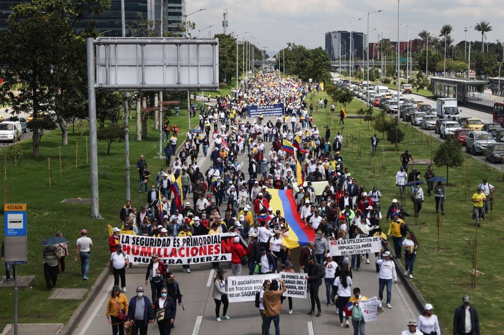 Demonstrators protest against the government of Gustavo Petro and his tax reform proposal in Bogota, Colombia September 26, 2022. — Reuters