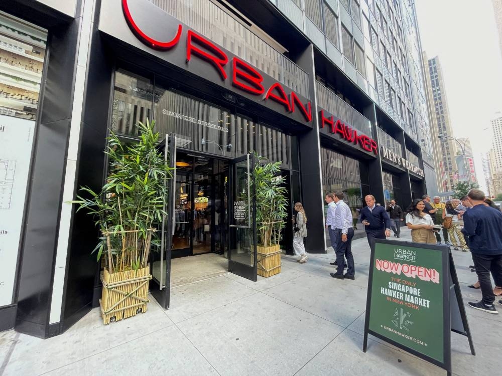 View of Urban Hawker, a Singapore-style hawker market, as it opens in Midtown Manhattan in New York September 28, 2022. — Reuters pic
