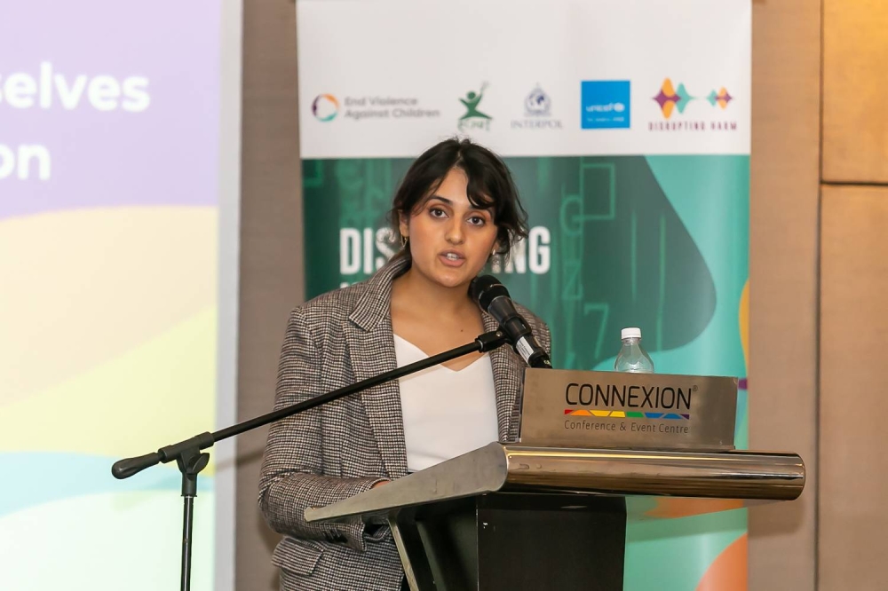 Unicef Office of Research consultant for Programme on Children & Digital Technology Marium Hussien presenting findings from the report titled ‘Disrupting Harm in Malaysia: Evidence on online child sexual exploitation and abuse’, September 29, 2022. —Picture by Devan Manuel