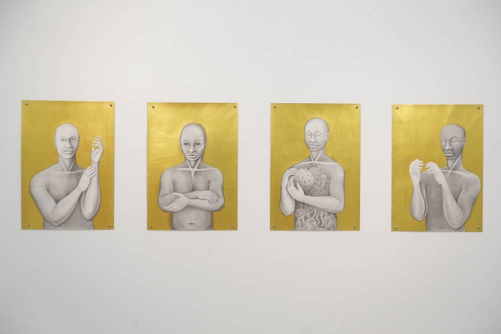 One of Jerome’s primary themes in his artwork is the human form, contrasted against vividly coloured backdrops.