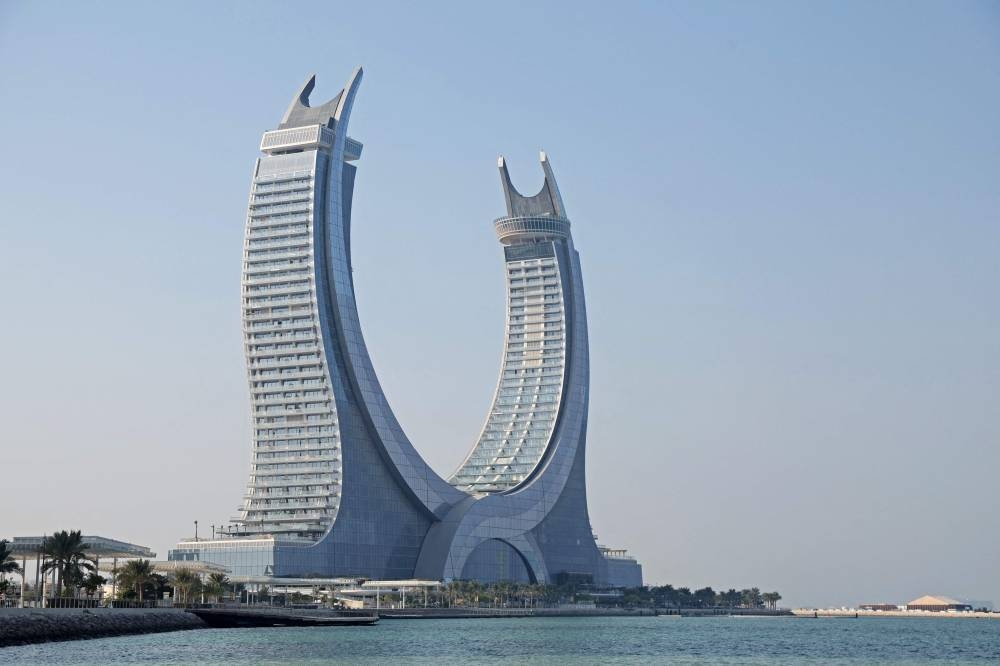 A general view shows the Katara Towers in the Qatari coastal city of Lusail on October 1, 2022, ahead of the Qatar 2022 Fifa World Cup. — AFP pic