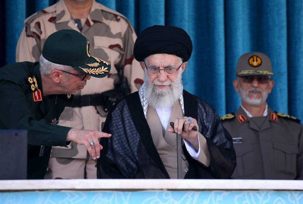 A handout picture provided by the office of Iran’s Supreme Leader Ayatollah Ali Khamenei on October 3, 2022, shows him attending a joint graduation ceremony for cadets of armed forces academies in the capital Tehran. — Khamenei.Ir handout pic via AFP 