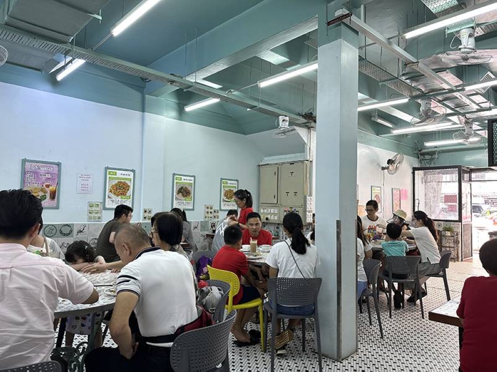 The eatery gets busy on weekends with families dining here.