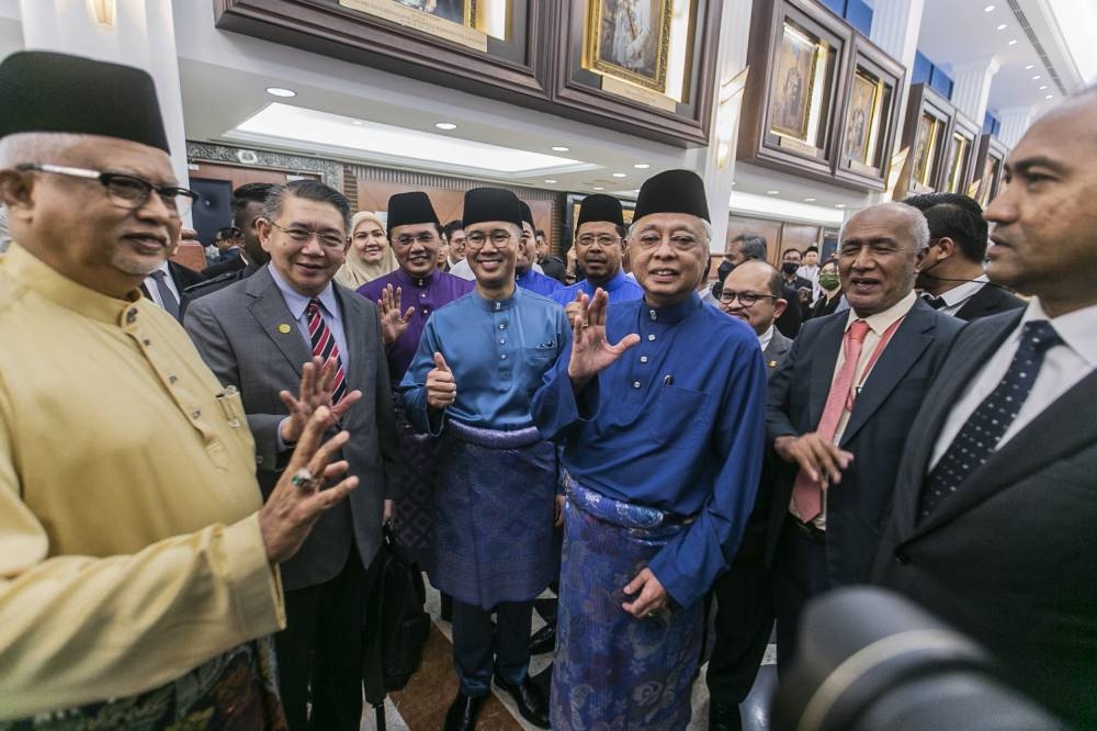 Prime Minister Datuk Seri Ismail Sabri Yaakob after the tabling of Budget 2023 at Parliament building, October 7, 2022. — Picture by Hari Anggara