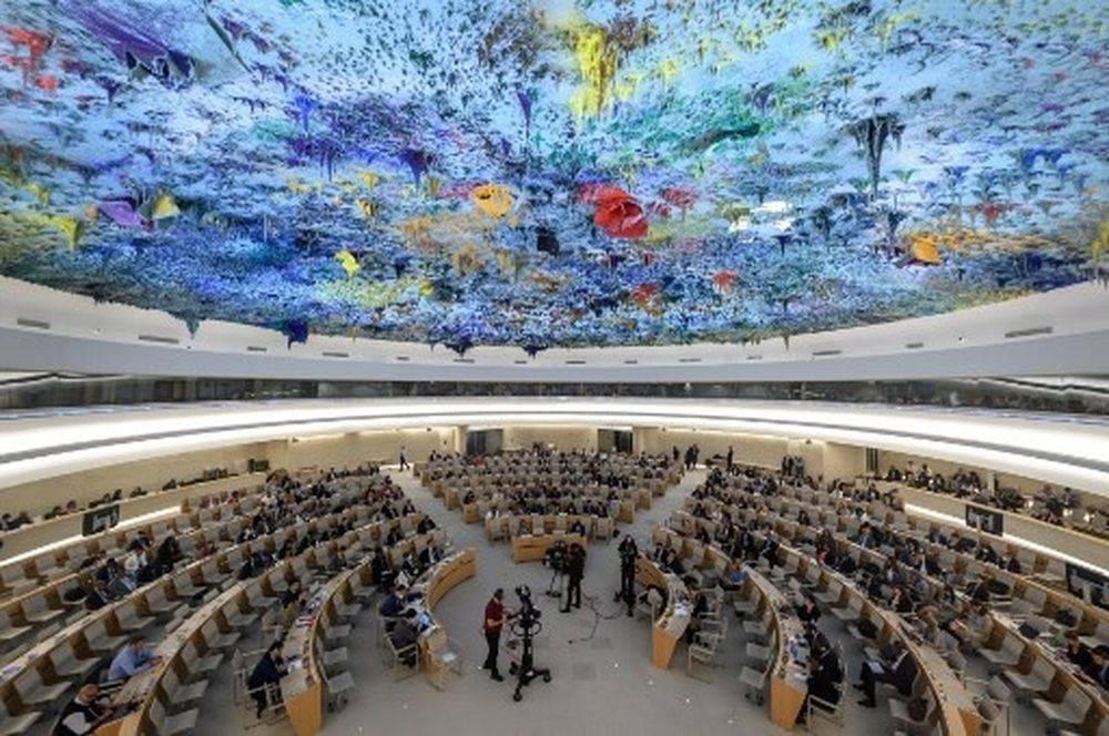 A photo shows a general view on the opening day of the 50th session of the UN Human Rights Council, in Geneva, on June 13, 2022. — AFP pic