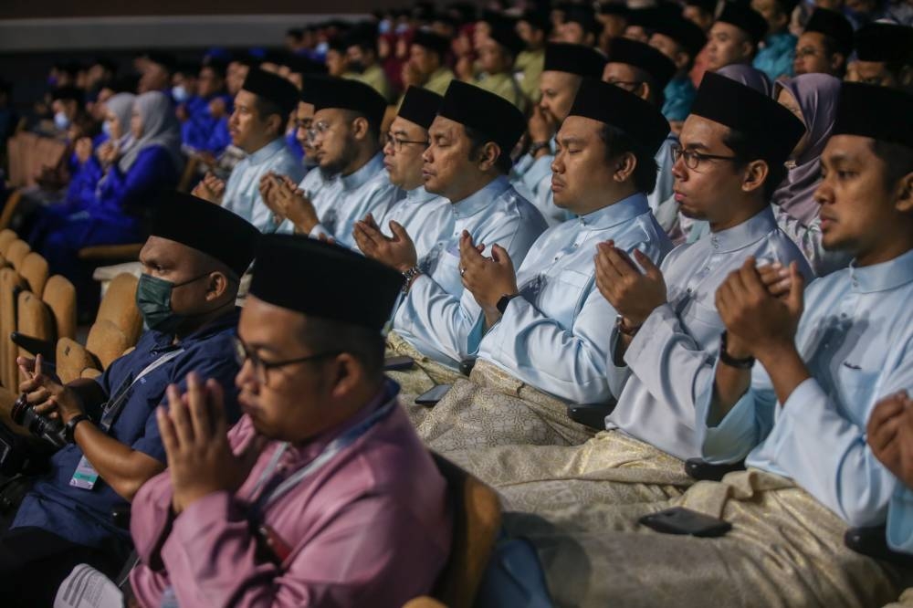 Attendees are seen at the national-level Maulidur Rasul celebration at World Trade Centre in Kuala Lumpur October 9, 2022. — Picture by Ahmad Zamzauri