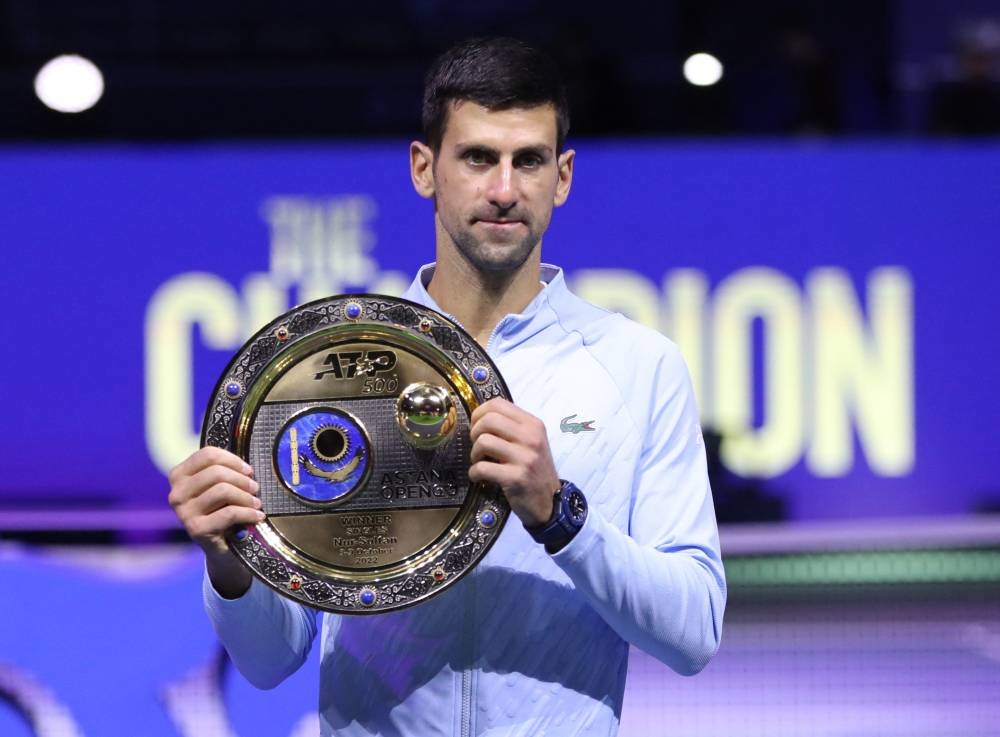 Novak Djokovic took his win streak to nine after wrapping up the final in 75 minutes without facing a break point and booked his place at next month’s ATP Finals. — Reuters pic