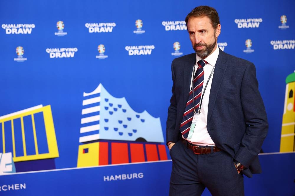 England manager Gareth Southgate before the Euro 2024 qualifying draw at Festhalle, Frankfurt October 9, 2022. — Reuters pic