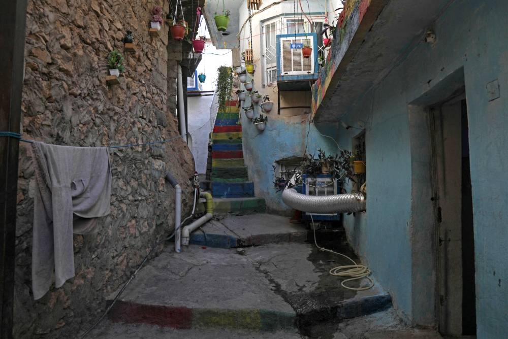 A partial view shows a stairway in the Kurdish town of Akre, 500 kilometres north of Iraq's capital Baghdad, on September 14, 2022 — AFP pic