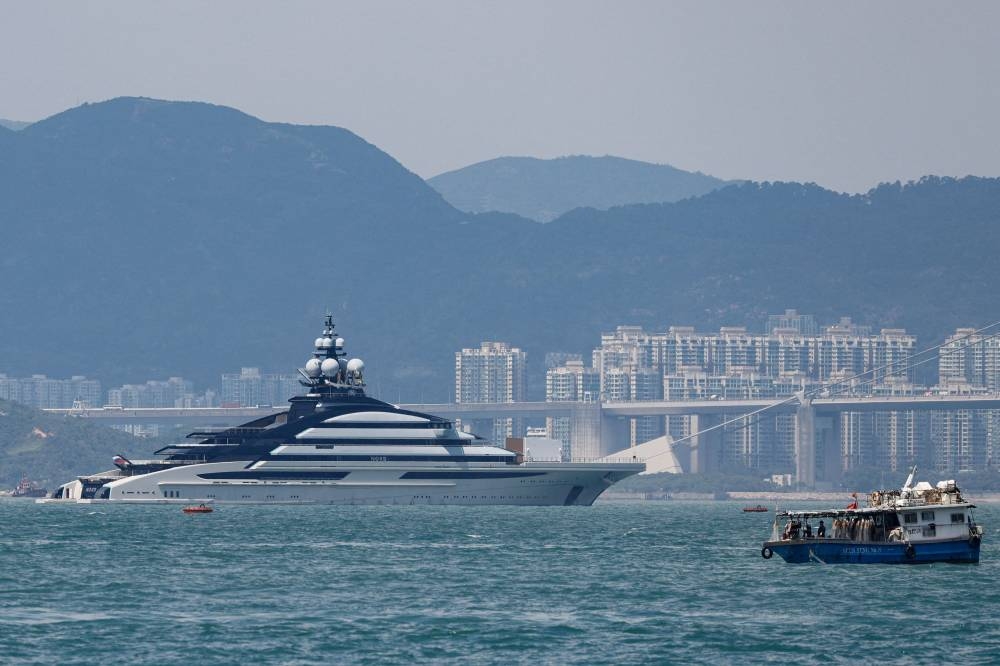 The 465-foot superyacht ‘Nord’, reportedly owned by the sanctioned Russian oligarch Alexei Mordashov is seen, in Hong Kong, China October 7, 2022. ― Reuters pic