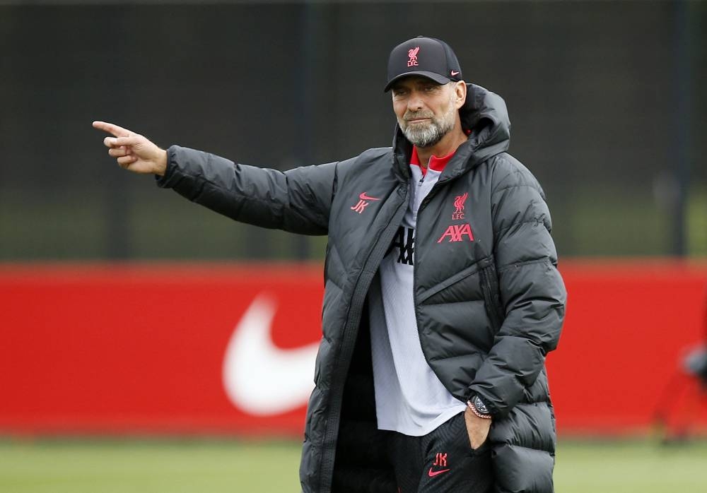Liverpool manager Jurgen Klopp during training at the AXA Training Centre, Liverpool October 11, 2022. — Reuters pic