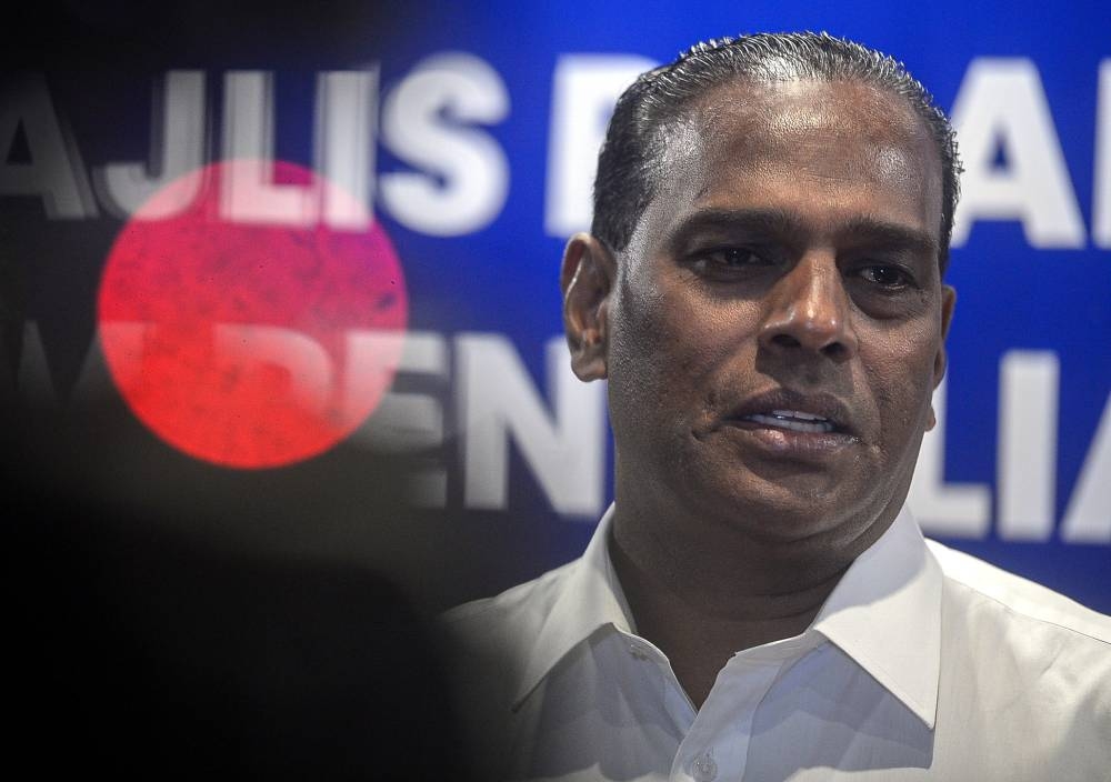 MIC deputy president and Human Resources Minister Datuk Seri M. Saravanan speaks to the media at a press conference in Kuala Lumpur, October 12, 2022. — Bernama pic   