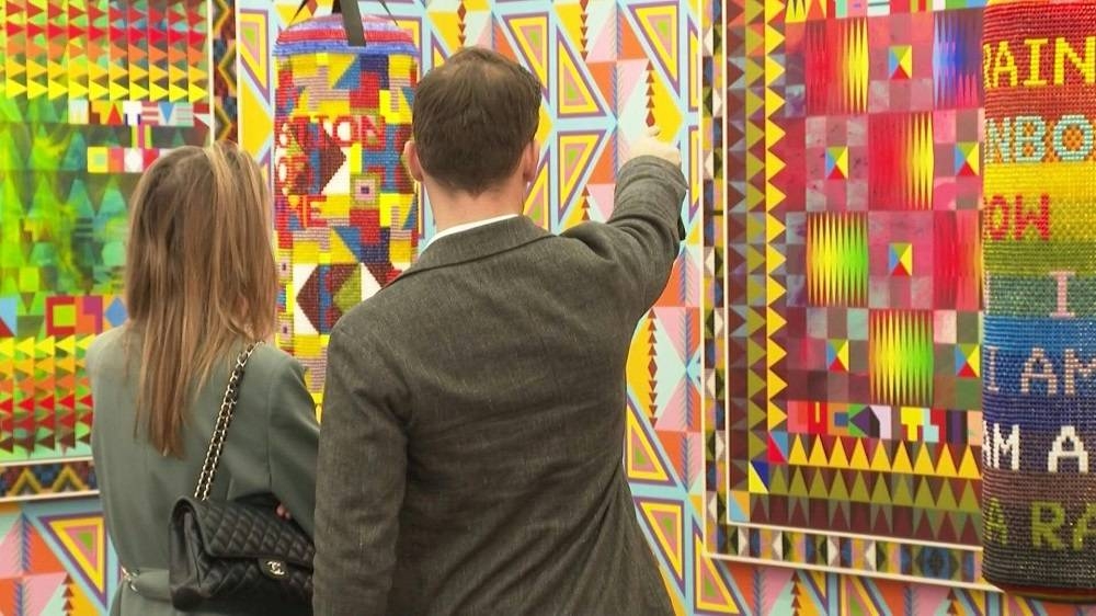 Weak pound is major draw at London’s Frieze art fair. — AFP pic