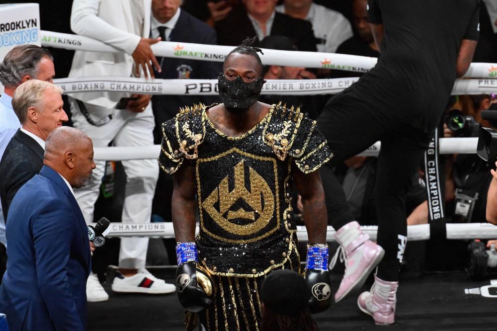 US boxer Deontay Wilder looks on ahead of his fight against Swedish-Finnish boxer Robert Helenius during their 12-round WBC World Heavyweight Title Eliminator fight at Barclays Center in Brooklyn, New York, on October 15, 2022. — AFP pic