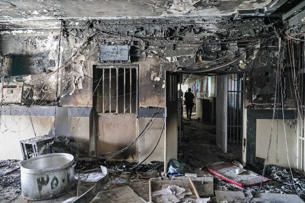 A picture obtained from the Iranian Mizan News Agency on October 16, 2022 shows damage caused by a fire in the notorious Evin prison, northwest of the Iranian capital Tehran. — Photo by Koosha Mahshid Falahi/ Mizan/ AFP