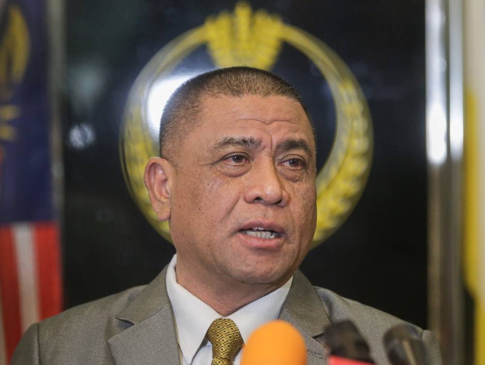 Perak Mentri Besar Datuk Seri Saarani Mohamad speaks to members of the press at the state secretariat building in Ipoh October 12, 2022. — Picture by Farhan Najib