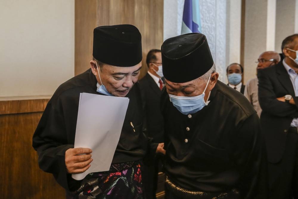 Jaafar dismissed news of the meeting between Datuk Seri Hajiji Noor, Datuk Seri Bung Moktar Radin and Tun Juhar Mahiruddin as fake. Picture by Firdaus Latif  