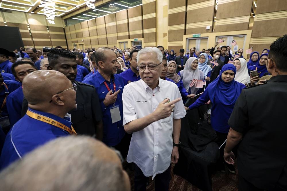 Datuk Seri Ismail Sabri Yaakob attends a convention with Bumiputera contractors at World Trade Centre Kuala Lumpur October 18, 2022. — Bernama pic 
