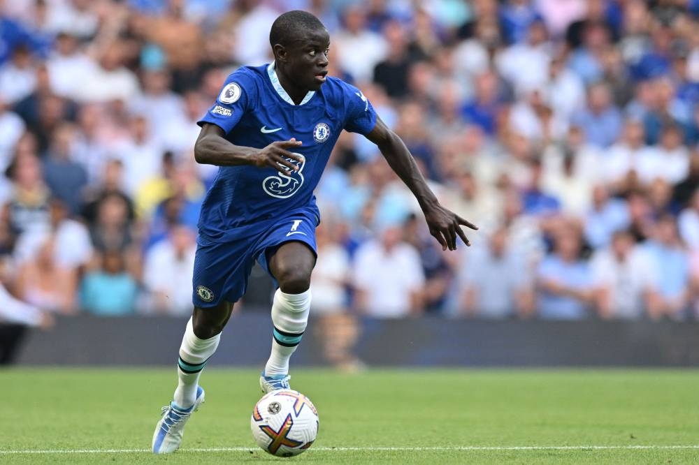 Chelsea's French midfielder N'Golo Kante in action against Tottenham Hotspur at Stamford Bridge, London August 14, 2022. — AFP pic