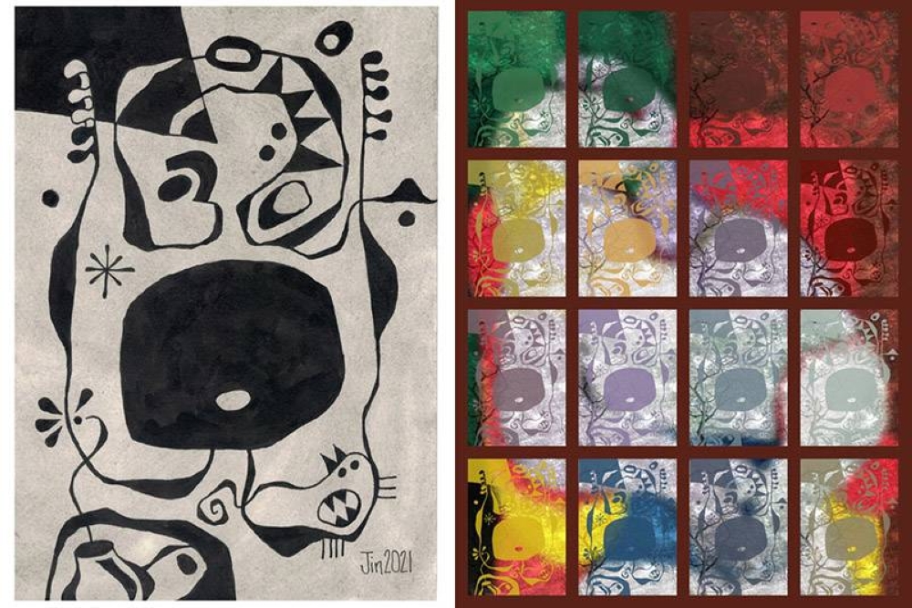 From black to colour: Digital-analogue experiment with Pablo Picasso's 'The Dream.'