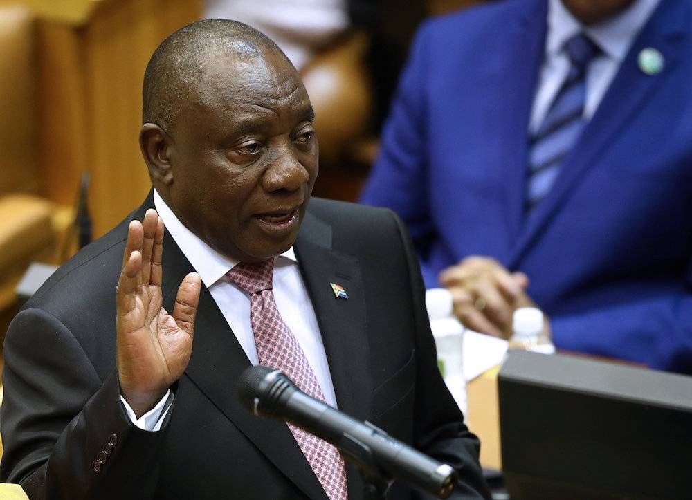 File photo of President Cyril Ramaphosa taking an oath as he is sworn in as a Member of Parliament in Cape Town May 22, 2019. —Reuters pic