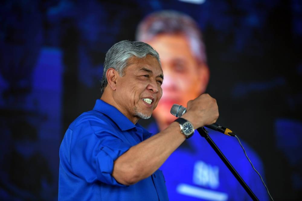 Umno president Datuk Seri Ahmad Zahid Hamidi. — Bernama