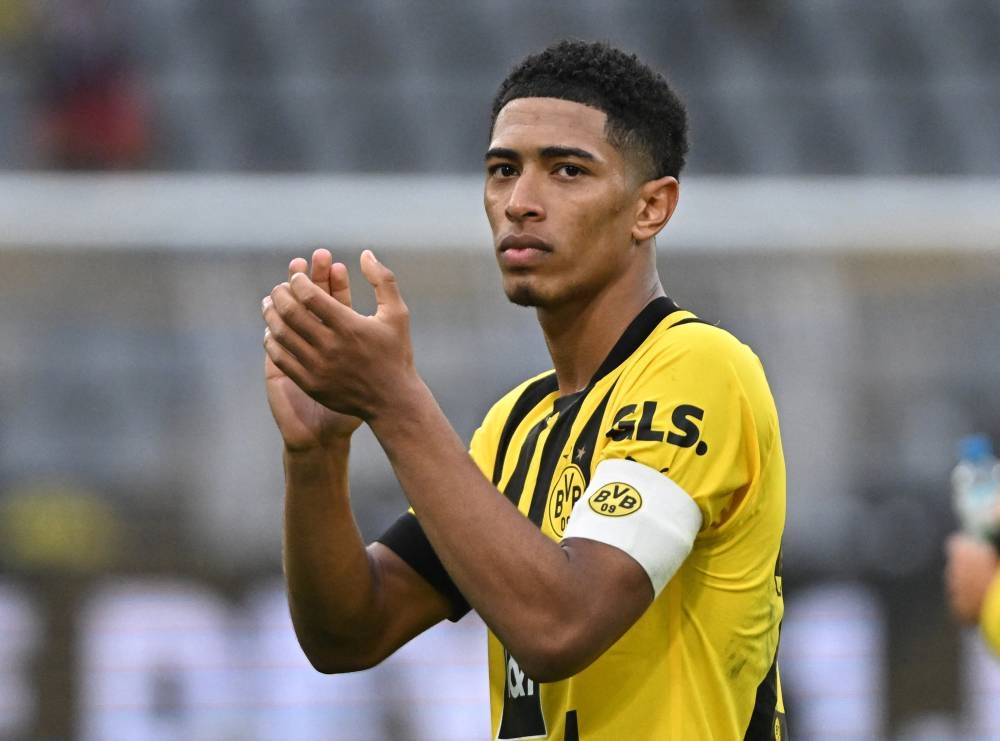 Borussia Dortmund's Jude Bellingham applauds fans after the match against VfB Stuttgart. — Reuters pic
