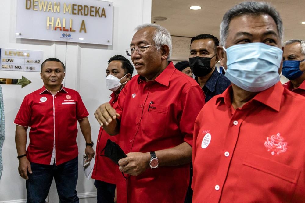 Umno vice president Datuk Seri Mahdzir Khalid attends a special briefing with divisional committee members and leaders at Umno headquarters in Kuala Lumpur World Trade Centre (WTCKL), August 27, 2022. — Picture by Firdaus Latif