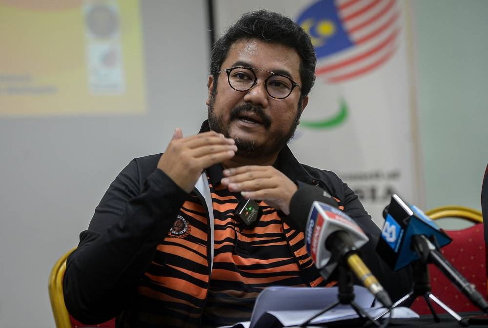 Paralympic Council of Malaysia (PCM) president Datuk Seri Megat D Shahriman Zaharudin speaks  at a press conference after delivering the message of Virtus Oceania Asian Games 2022 in Brisbane in Kuala Lumpur October 25, 2022. — Bernama pic