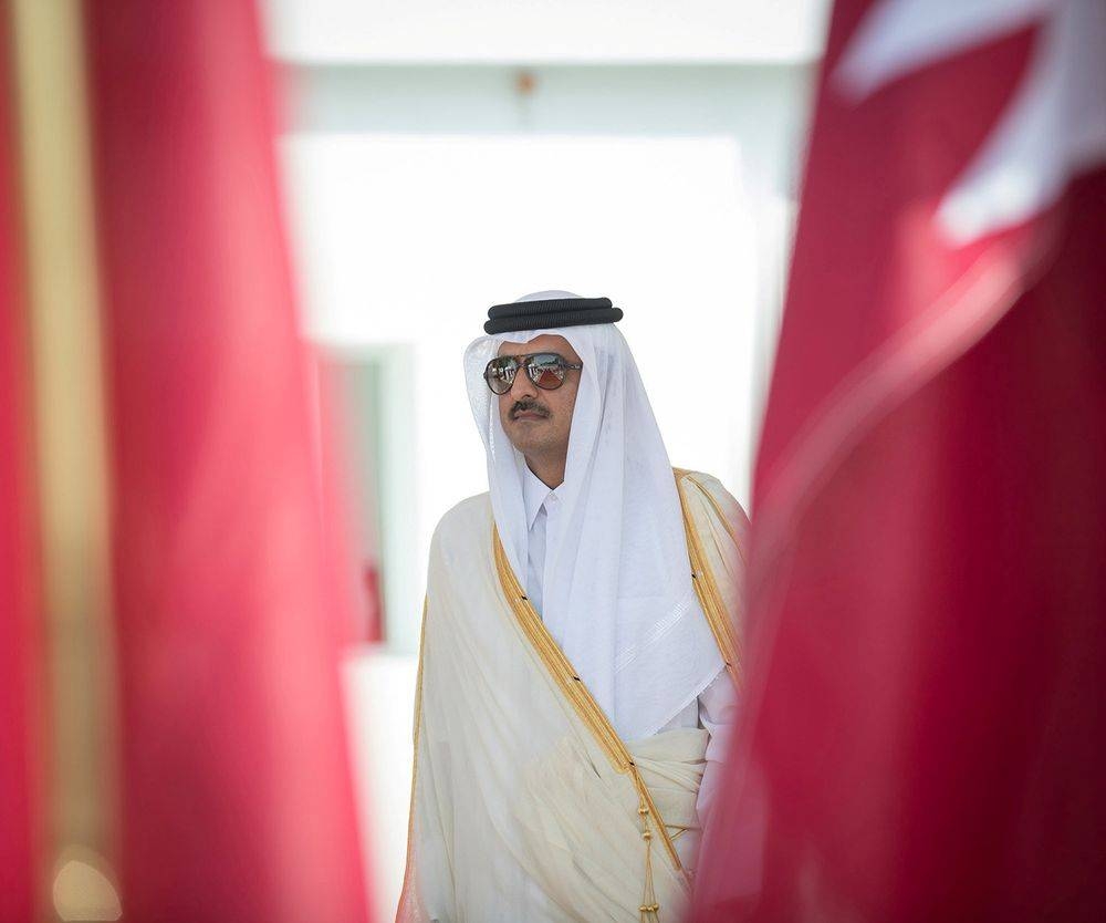 Qatar's Emir Sheikh Tamim bin Hamad al-Thani attends the country's consultative Shoura council in Doha, Qatar, November 6, 2018. — Qatar News Agency handout pic via Reuters