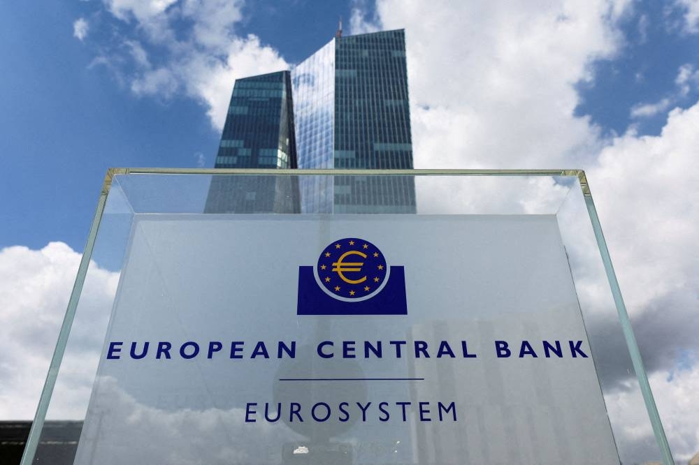 The ECB is seen raising borrowing costs by 75 basis points (bps) for the second consecutive meeting. — Reuters pic