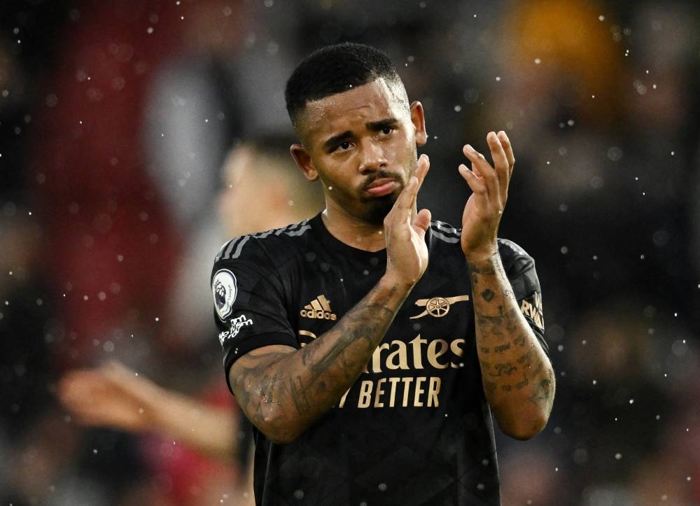 Arsenal's Gabriel Jesus reacts after the match against Southampton at St Mary's Stadium, Southampton October 23, 2022. — Reuters pic 