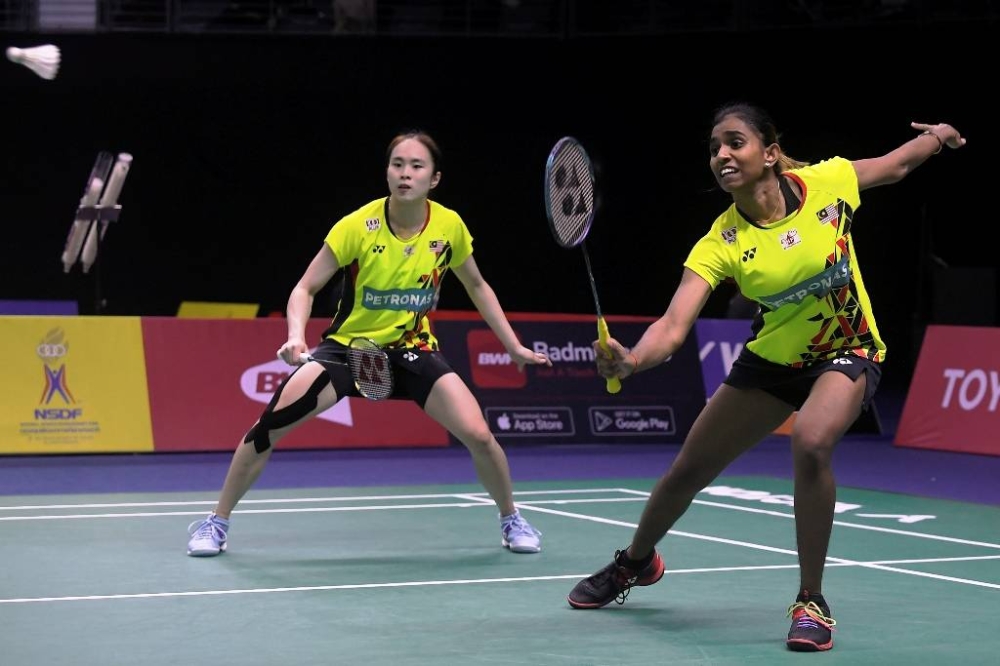 In the match played at the Stade Pierre de Coubertin, Paris, Pearly-Thinaah who were not seeded in the tournament, overcame Febriana Dwipuji Kusuma-Amalia Cahaya Pratiwi 21-16, 21-14 without dropping a set. — Bernama pic 