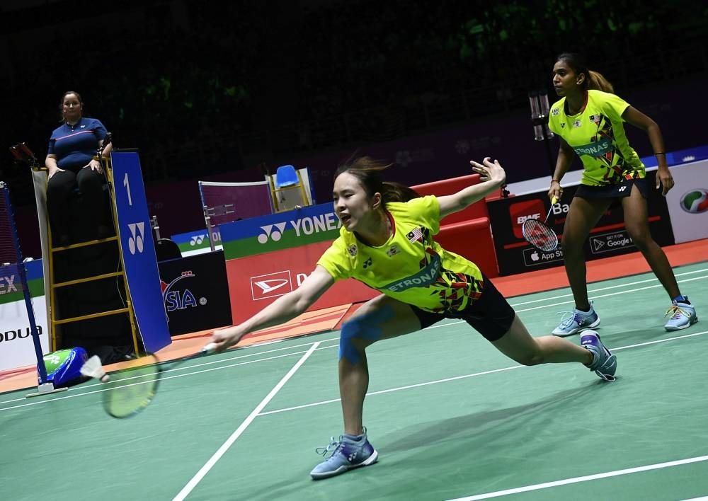 The world 11th ranked pair created an upset by beating world number three, Nami Matsuyama-Chiharu Shida of Japan 15-21, 21-14,21-14 at Stade Pierre de Coubertin, Paris. — Bernama pic 
