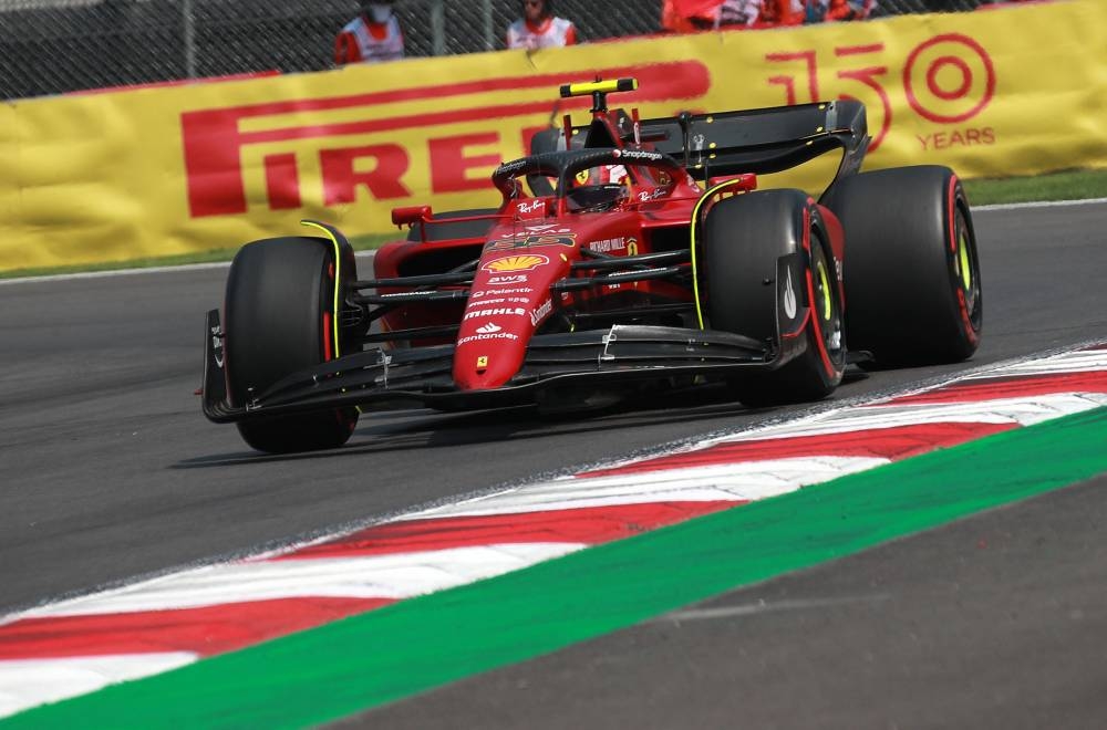 Ferrari's Carlos Sainz Jr. in action during practice at Autodromo Hermanos Rodriguez, Mexico City October 28, 2022. — Reuters pic