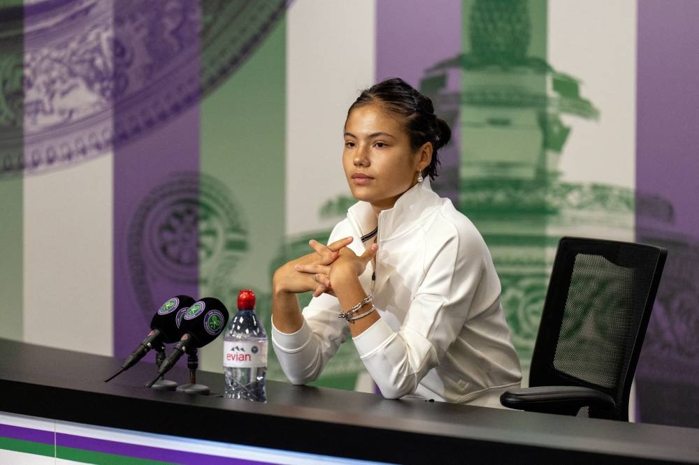 Emma Raducanu during a press conference after losing her second round match against France's Caroline Garcia at the All England Lawn Tennis and Croquet Club, London June 29, 2022. — Reuters pic