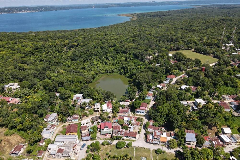 Aerial view of Tayasal archaeological site, in the municipality of Flores, Peten Department, 500 km north of Guatemala City, on October 28, 2022. — AFP pic