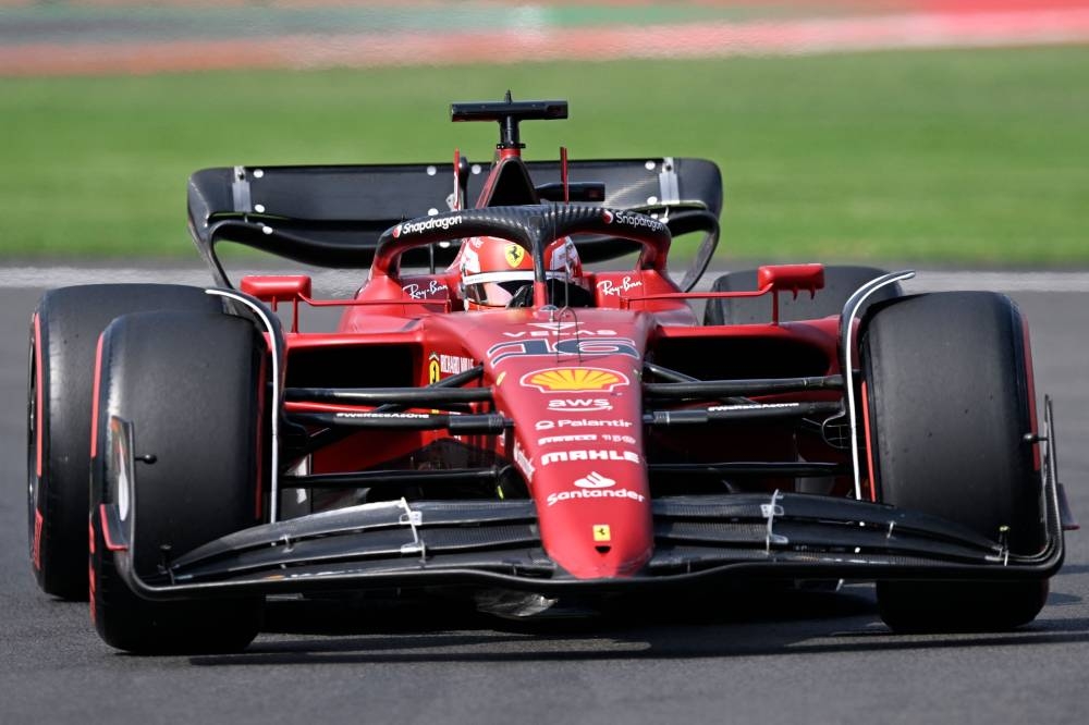 Ferrari's Monegasque driver Charles Leclerc races during the qualifying session for the Formula One Mexico Grand Prix at the Hermanos Rodriguez racetrack in Mexico City on October 29, 2022. — AFP pic