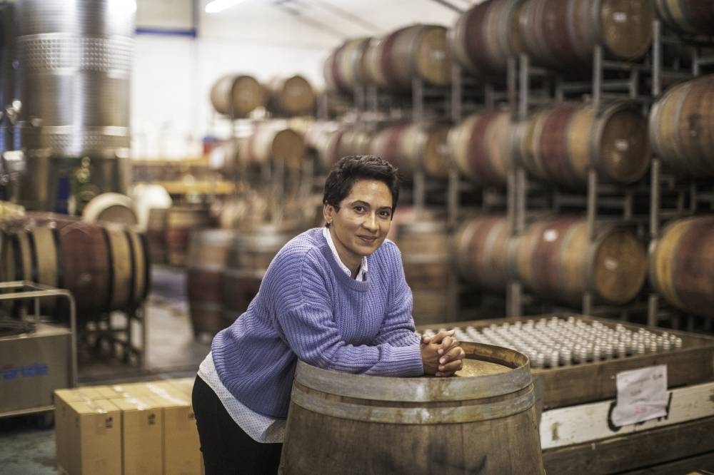 Wine producer and winery owner Carmen Stevens poses for her portrait at her Winery on September 20, 2022 in Stellenbosch, South Africa. — AFP pic