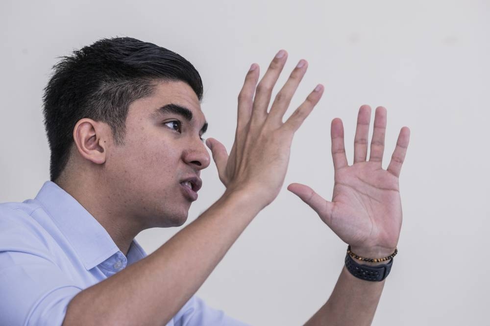 Malaysian United Democratic Alliance (Muda) president Syed Saddiq Abdul Rahman speaks to Malay Mail during an interview at his office in Petaling Jaya, October 18, 2022. — Picture by Hari Anggara