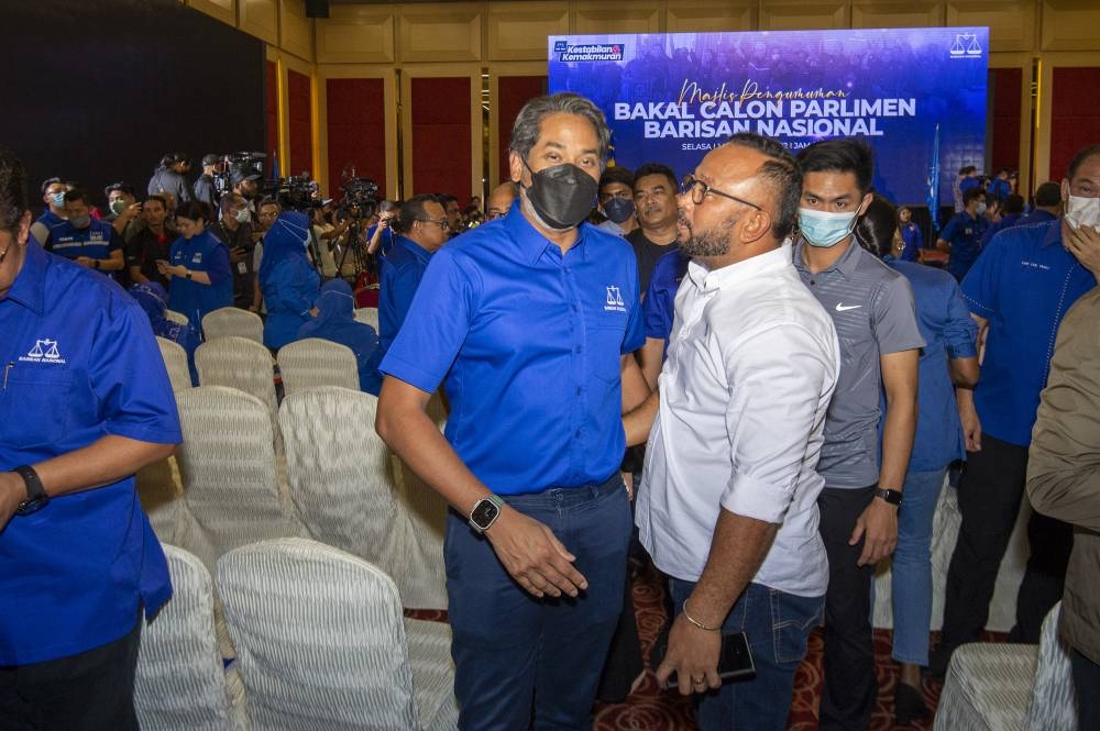 Barisan Nasional Sungai Buloh candidate Khairy Jamaluddin at World Trade Centre in Kuala Lumpur November 1, 2022. ― Picture by Shafwan Zaidon