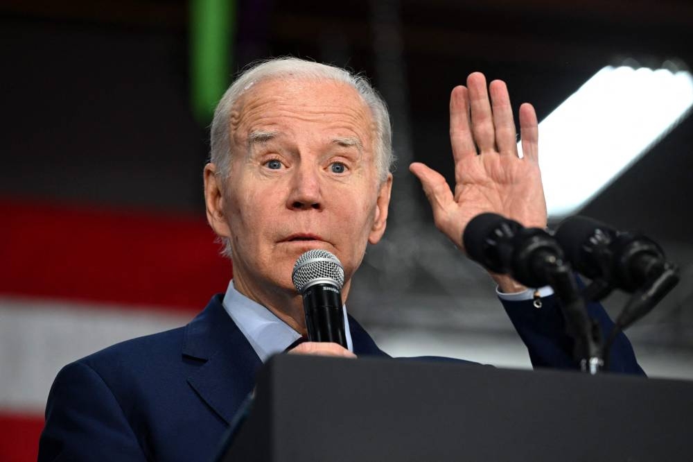US President Joe Biden speaks during an event in support of the re-election campaign of US Representative Mike Levin, at MiraCosta College in Oceanside, California, on November 3, 2022. — AFP pic